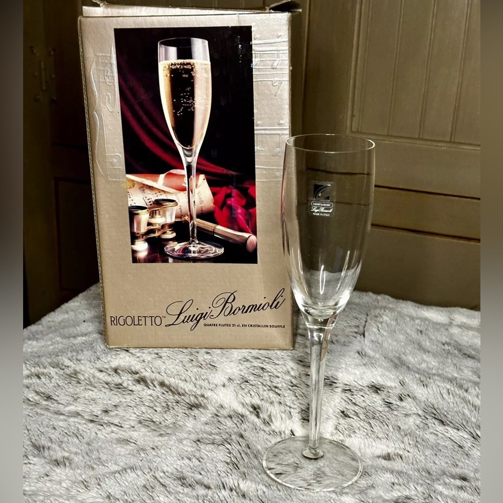 ‼️SOLD‼️Rigoletto LUIGI BORMIOLI blown crystal flutes.
